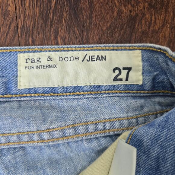 rag & bone The Dre Jean Mid-Rise Rolled Cuff Distressed Boyfriend, Size 27 - Picture 10 of 11